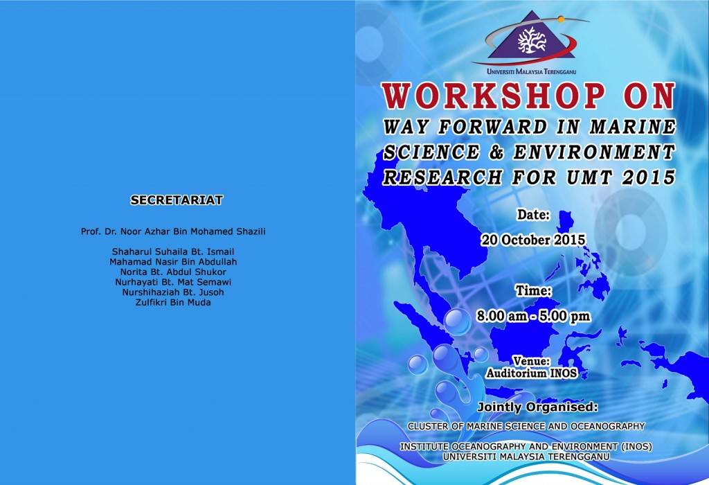 Brochure Workshop on Way Forward in Marine Science and Environment Research for UMT_front